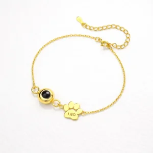 Custom Pet Projection Bracelet gold plated