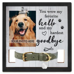 Pet Memorial Picture Frame with Collar Holder 1