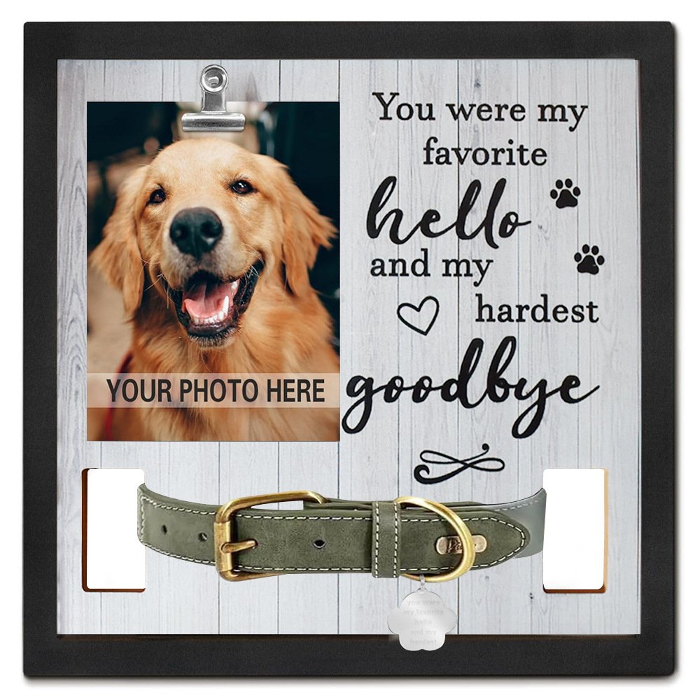 Pet Memorial Picture Frame with Collar Holder 1