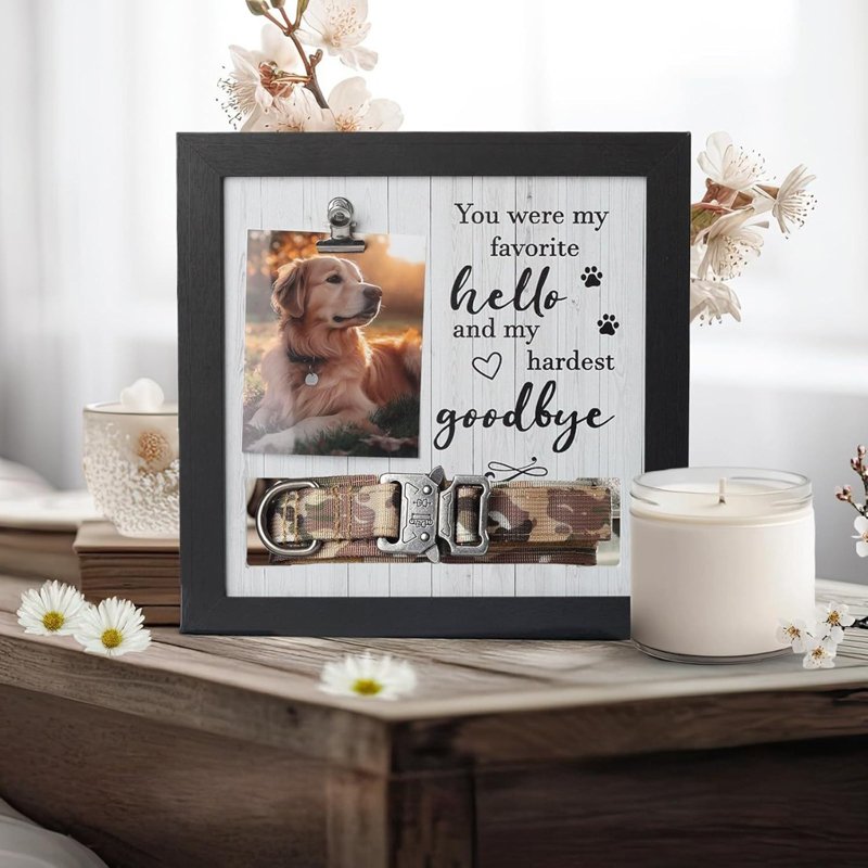 Pet Memorial Picture Frame with Collar Holder 1