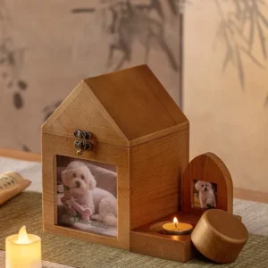 Custom Wooden Pet Memorial House with Photo Frame